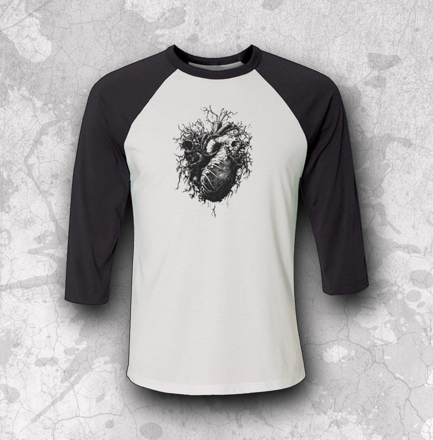 BLACK HEART - BASEBALL TEE