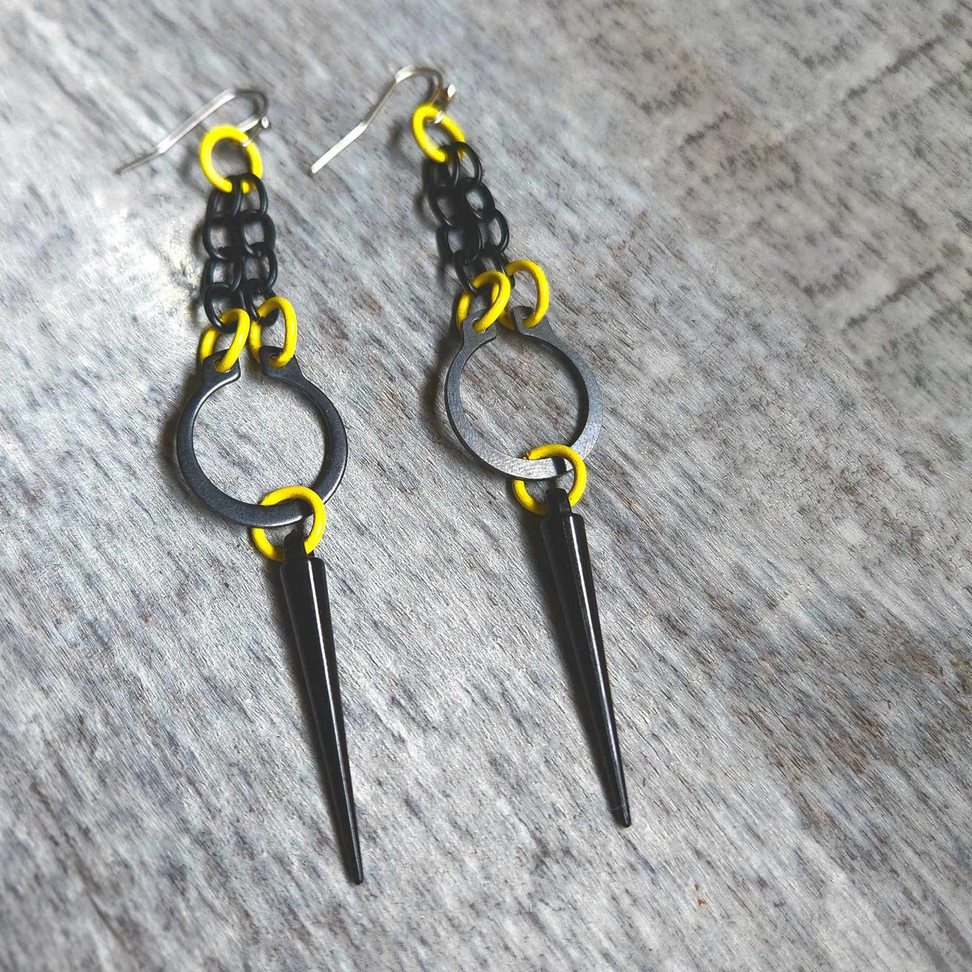 Yellow Spike Punk Earrings