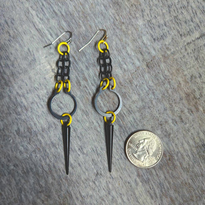 Yellow Spike Punk Earrings